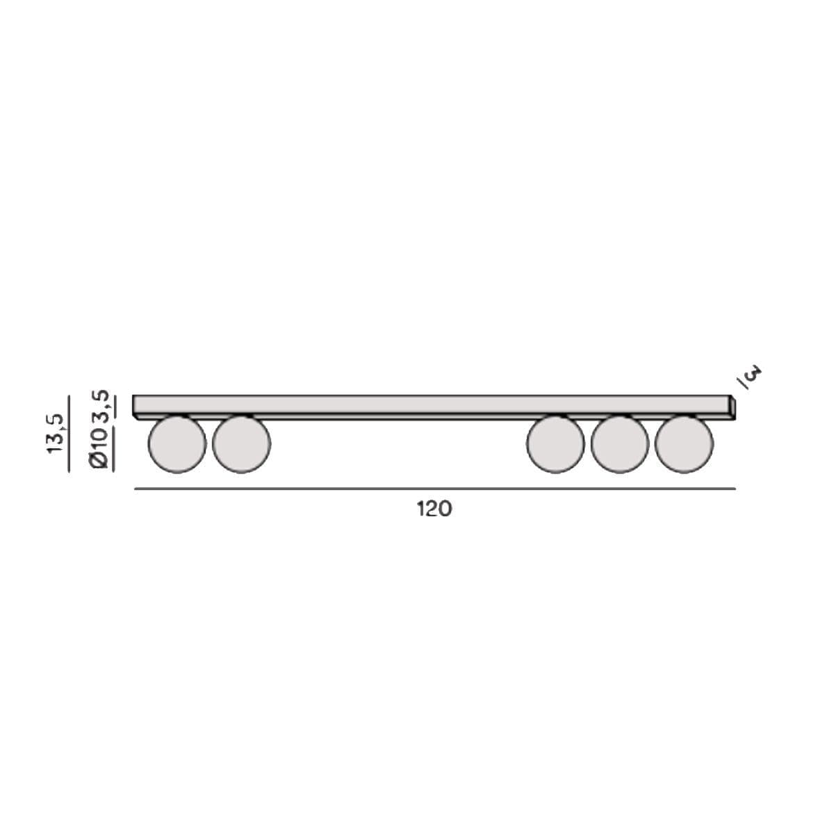 Applique Perenz SNOOKY 8482 GR G9 LED metallo grigio titanio sfera vetro soffiato bianco - 3
