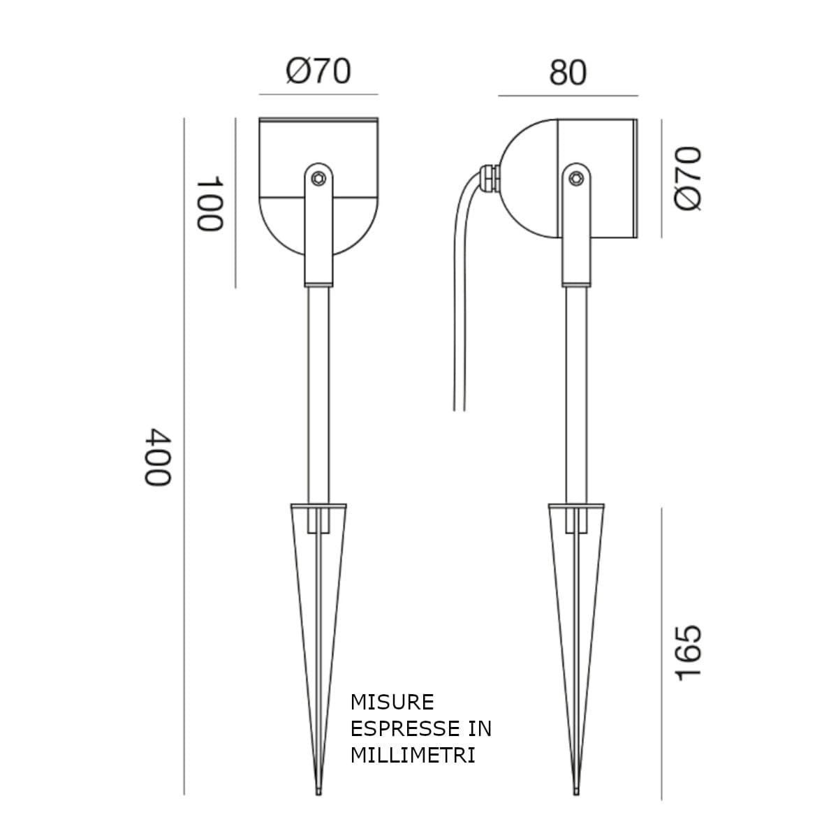 Lampada picchetto Gea Led GES2280 GU10 LED IP65 H40 alluminio orientabile - 3