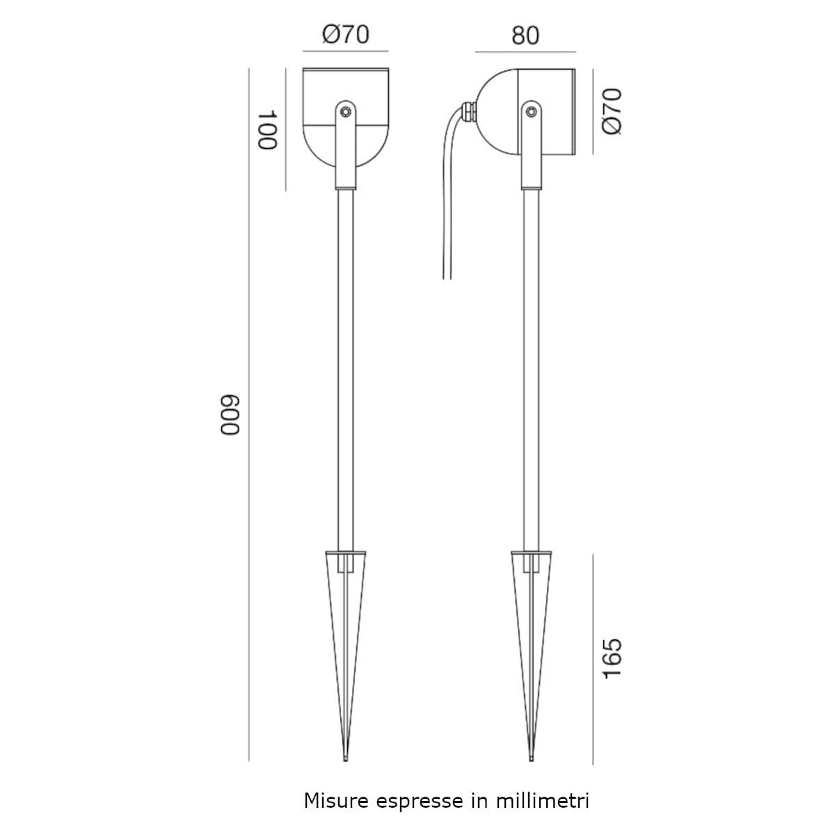 Lampada picchetto Gea Led GES2291 GU10 LED IP65 H60 alluminio orientabile - 3