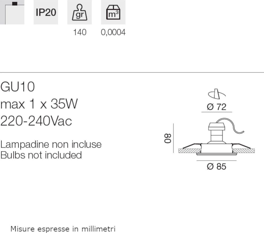 Faretto incasso Gea Led GFA134 GU10 LED orientabile alluminio - 3