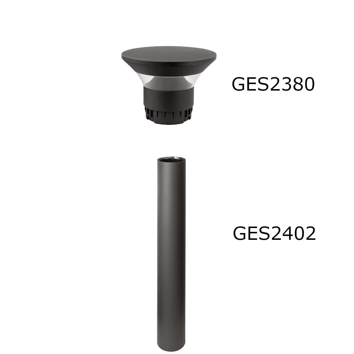 Lampioncino moderno Gea Led GES2380+GES2402 LED IP65 alluminio metacrilato - 3