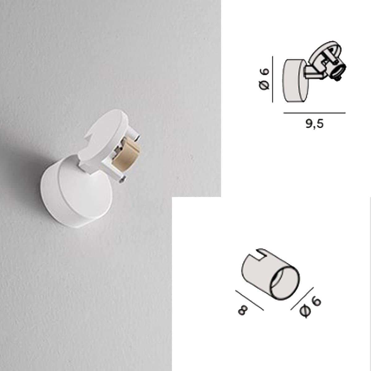 Spot orientabile cilindro Perenz PIN 8488B 8296B GU10 LED bianco opaco - 3