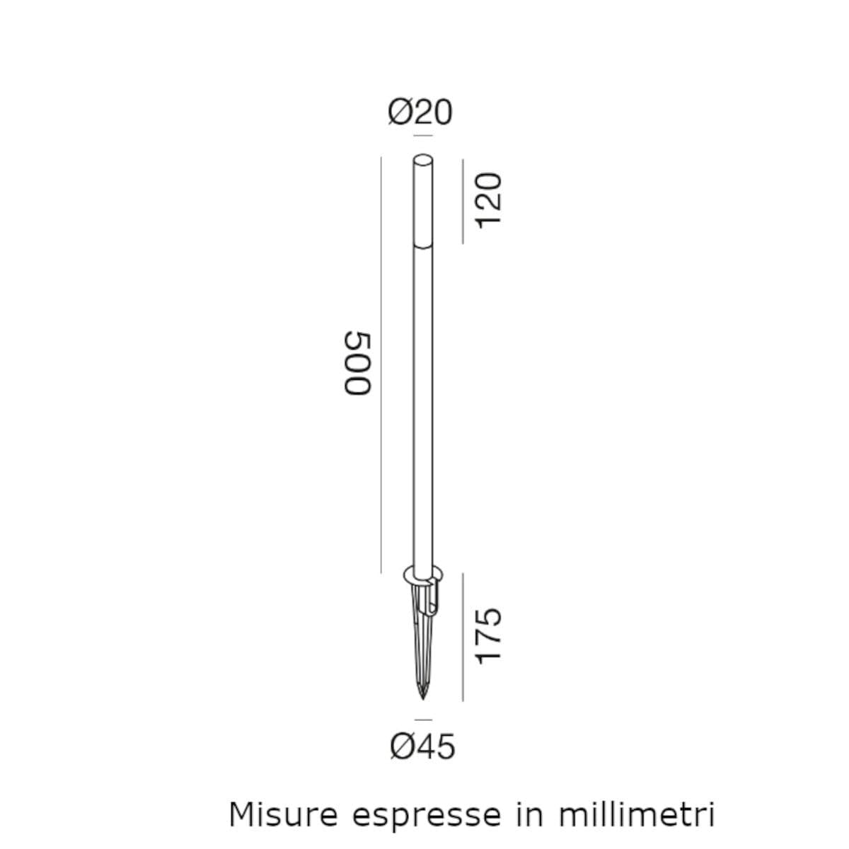 Lampioncino picchetto Gea Led GES2432C LED IP65 H50 3000 alluminio metacrilato - 5