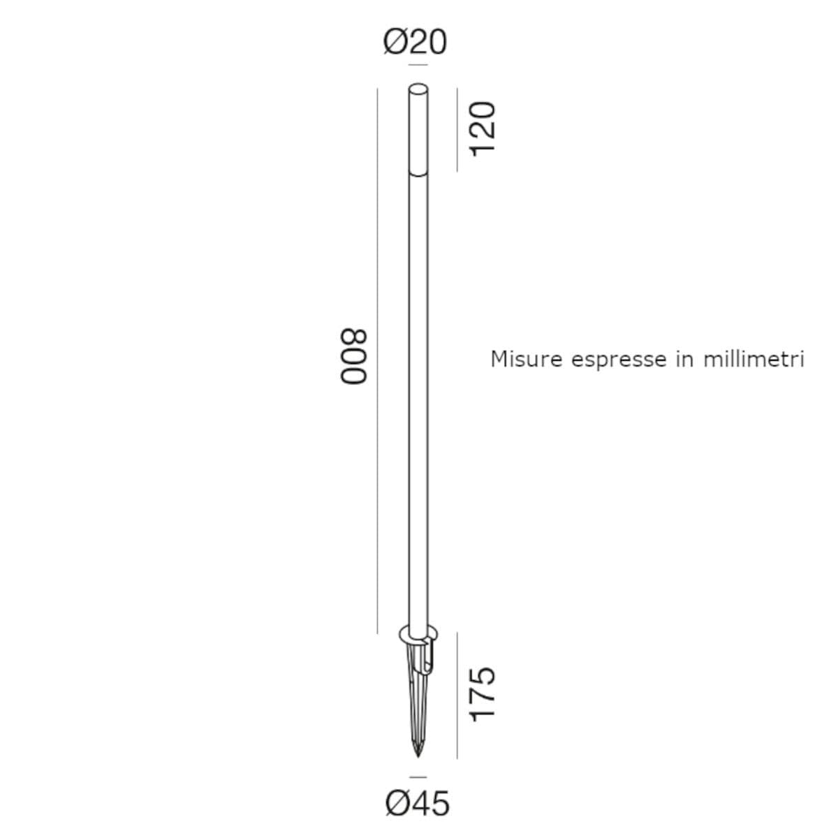 Lampioncino picchetto Gea Led GES2435C LED IP65 H80 3000 alluminio metacrilato - 4