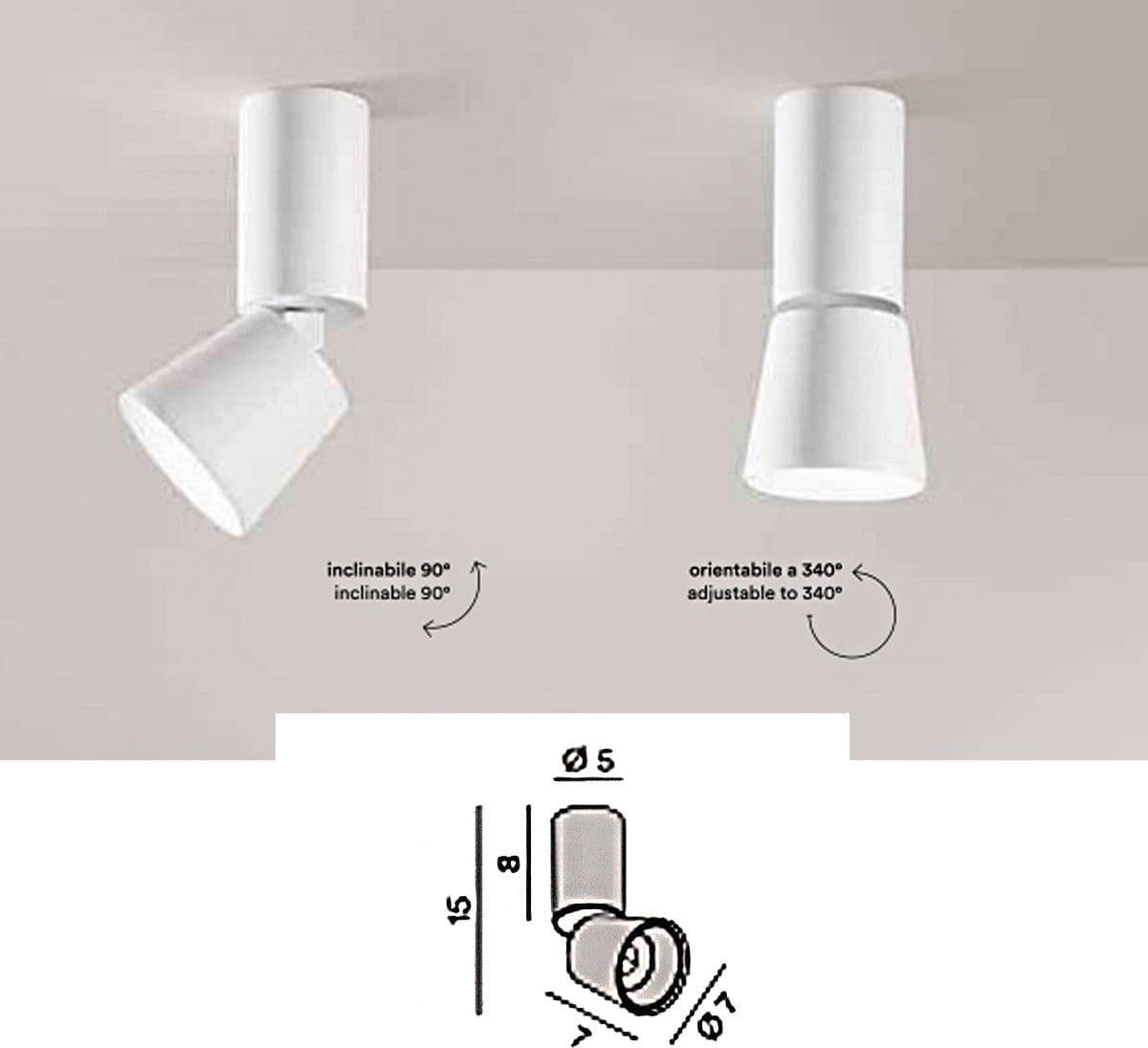 Plafoniera Perenz KONE 8494 B LC LED 900LM metallo bianco opaco orientabile - 2