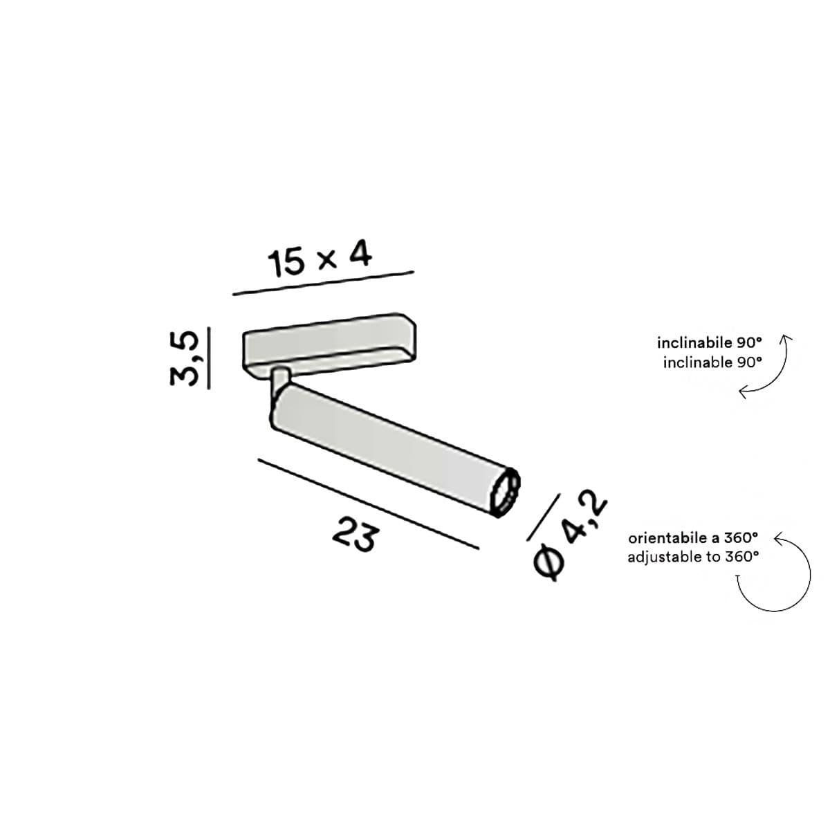 Plafoniera Perenz BAMBU' 8242 B LC LED 1120LM metallo bianco opaco orientabile - 3