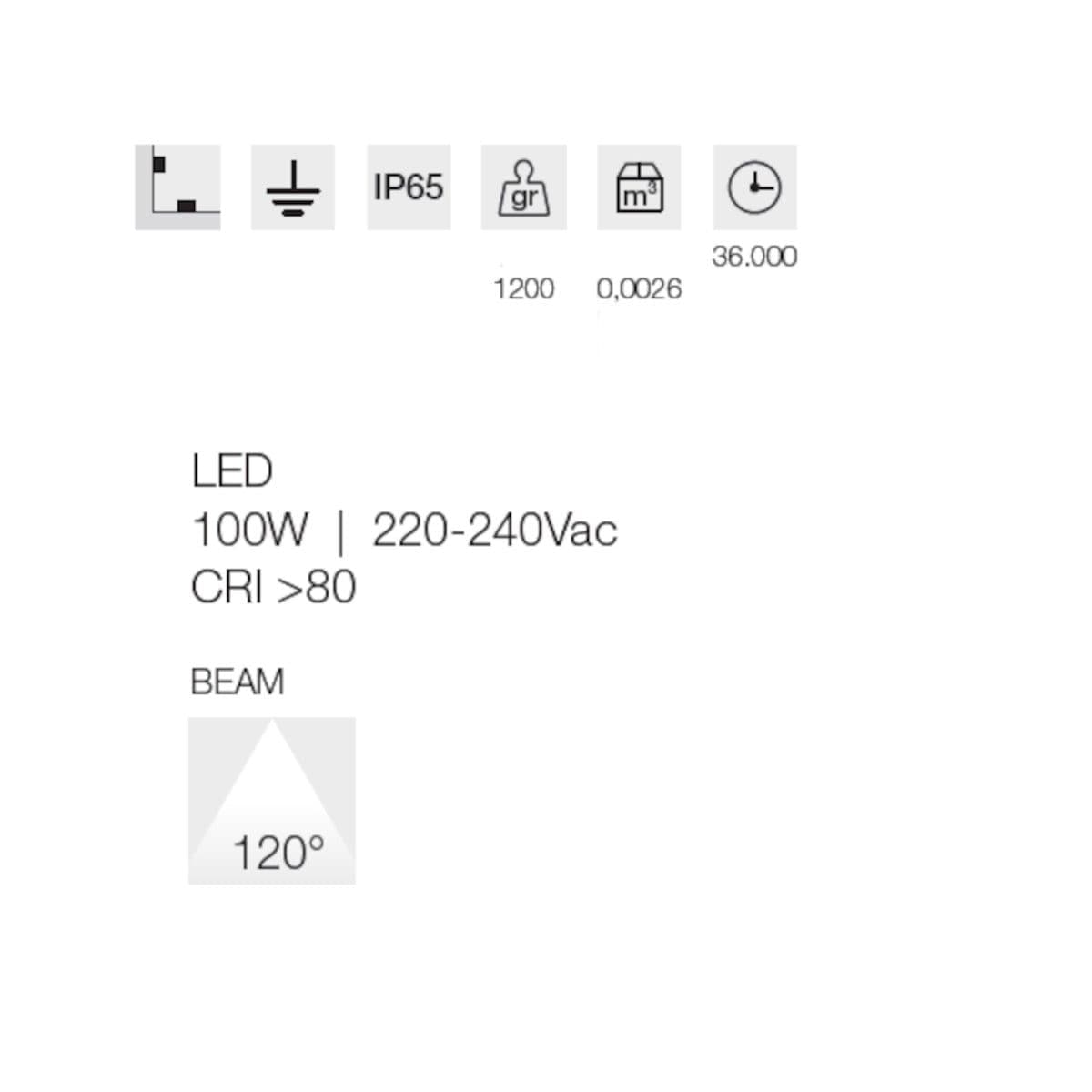 Proiettore LED Gea Led GES2341 100W IP65 orientabile alluminio vetro - 5
