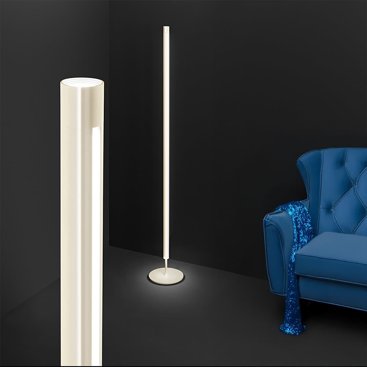 Piantana moderna Led Perenz RAY 8444 B LC bianco panna lucido touch - 2