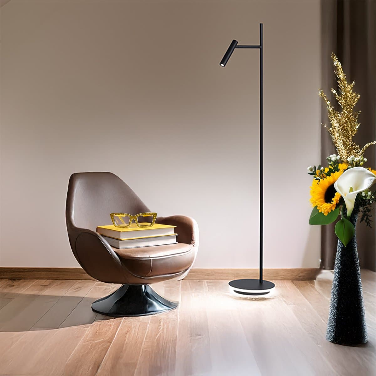 Piantana lettura moderna led Perenz GAMBO 6777 N LC LED 3000K nera orientabile - 2