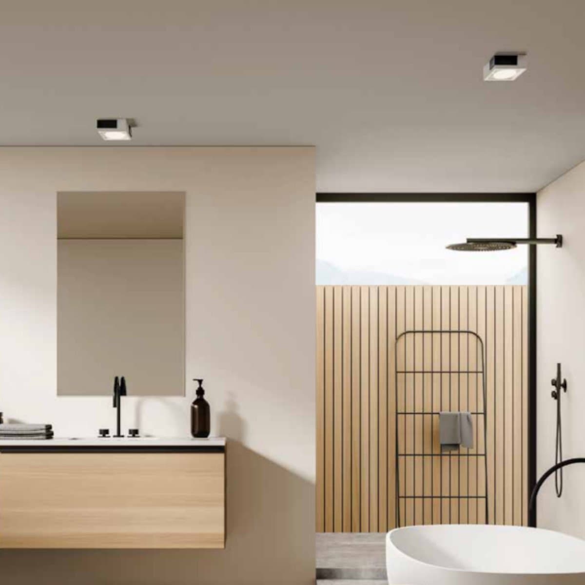 Plafoniera moderna Sforzin illuminazione VELIA  PL1 T543 T544 T545 GX53 LED gesso metallo - 6