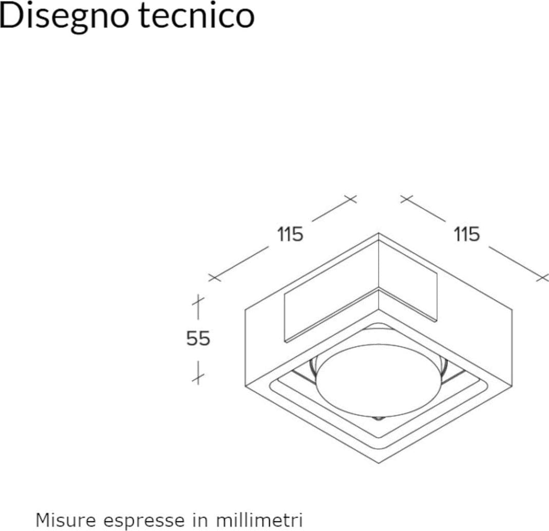 Plafoniera moderna Sforzin illuminazione VELIA  PL1 T543 T544 T545 GX53 LED gesso metallo - 10