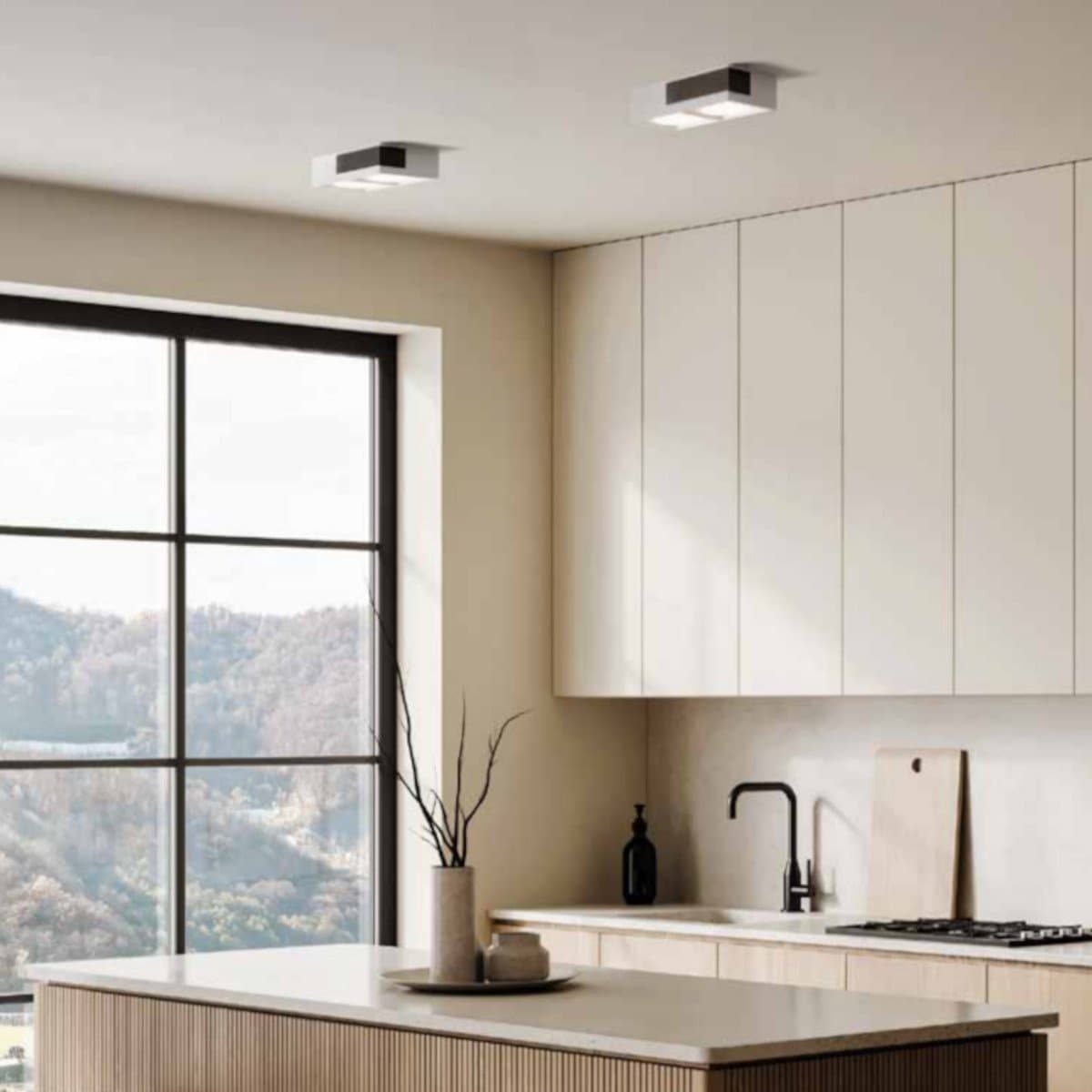 Plafoniera moderna Sforzin illuminazione VELIA PL2 T546 T547 T548 GX53 LED gesso metallo - 6