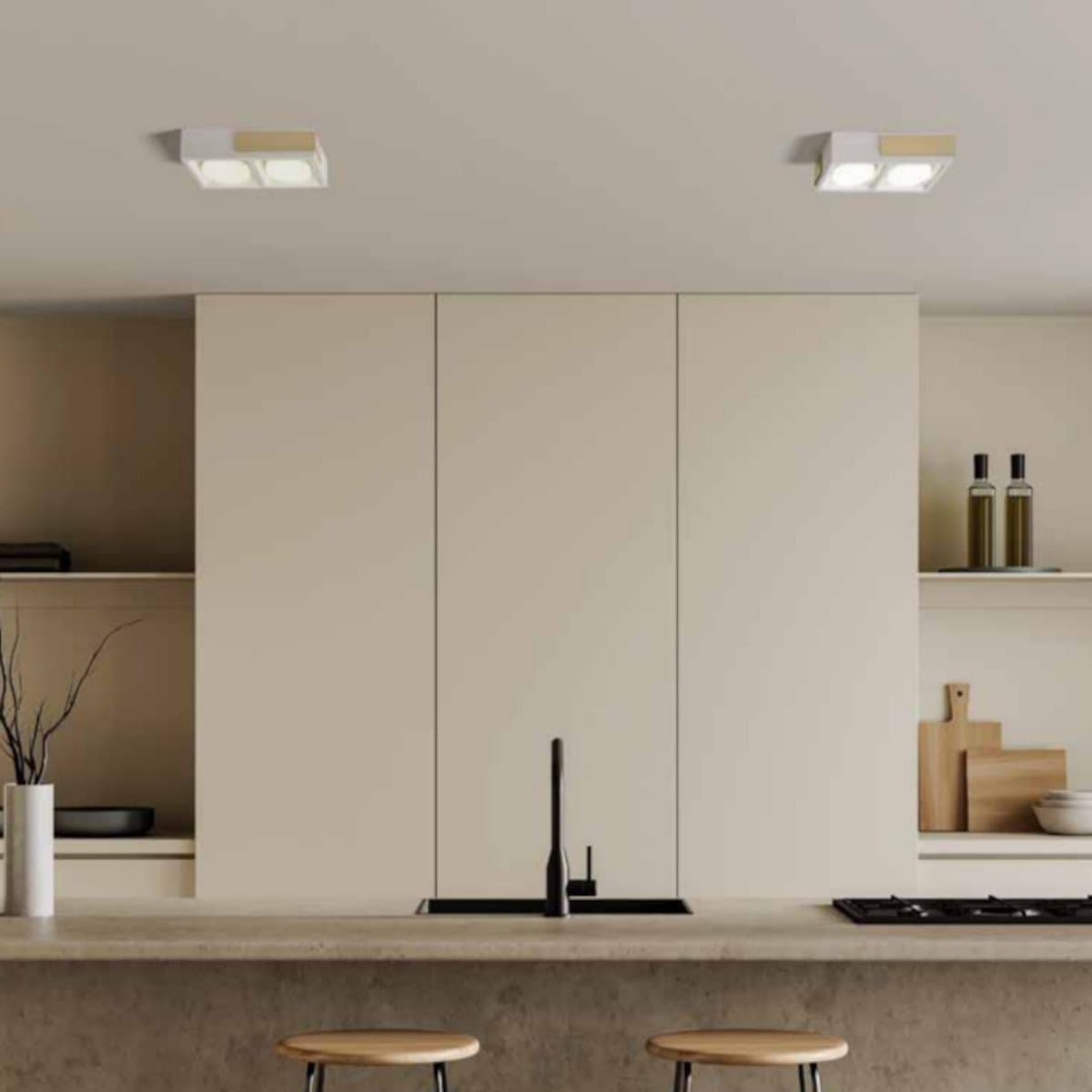 Plafoniera moderna Sforzin illuminazione VELIA PL2 T546 T547 T548 GX53 LED gesso metallo - 9