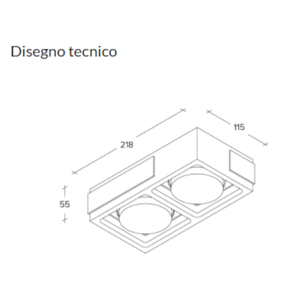Plafoniera moderna Sforzin illuminazione VELIA PL2 T546 T547 T548 GX53 LED gesso metallo - 10