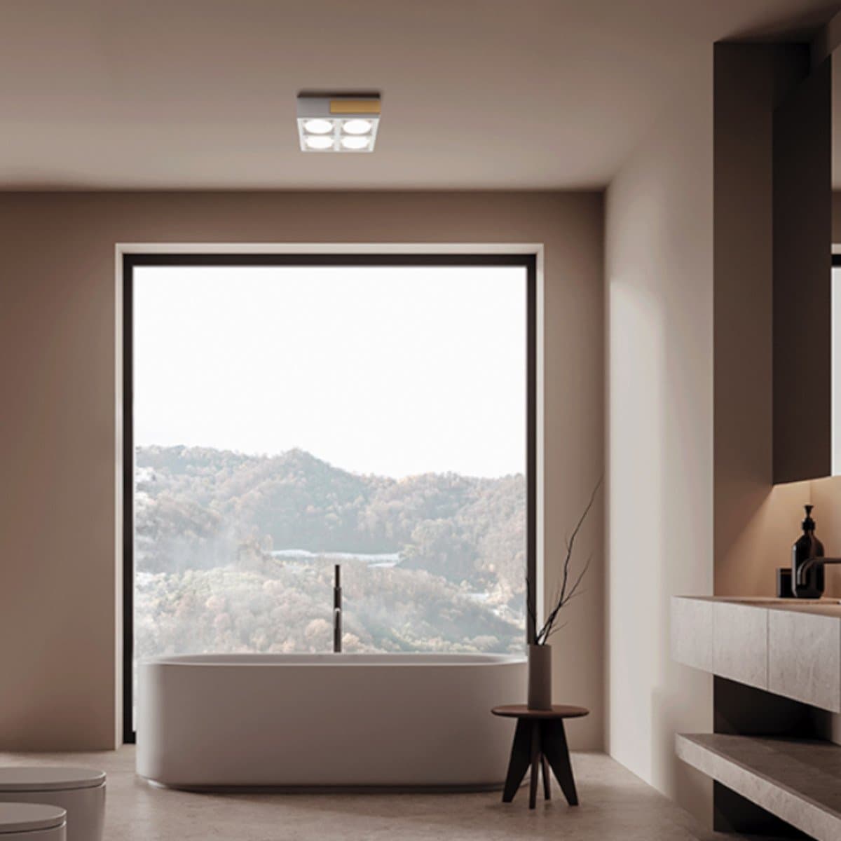 Plafoniera moderna Sforzin illuminazione VELIA PL4 T549 T550 T551 GX53 LED gesso metallo - 2
