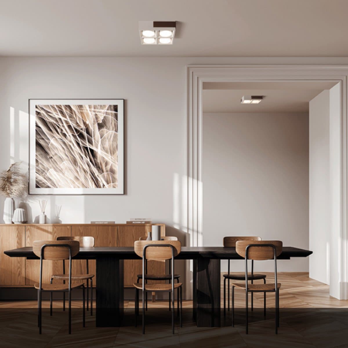 Plafoniera moderna Sforzin illuminazione VELIA PL4 T549 T550 T551 GX53 LED gesso metallo - 4