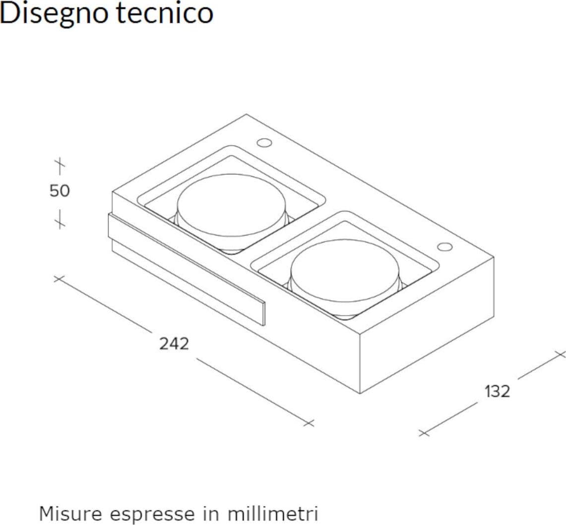 Applique moderna Sforzin illuminazione VELIA AP2 T537 T538 T539 GX53 LED monoemissione gesso metallo - 7