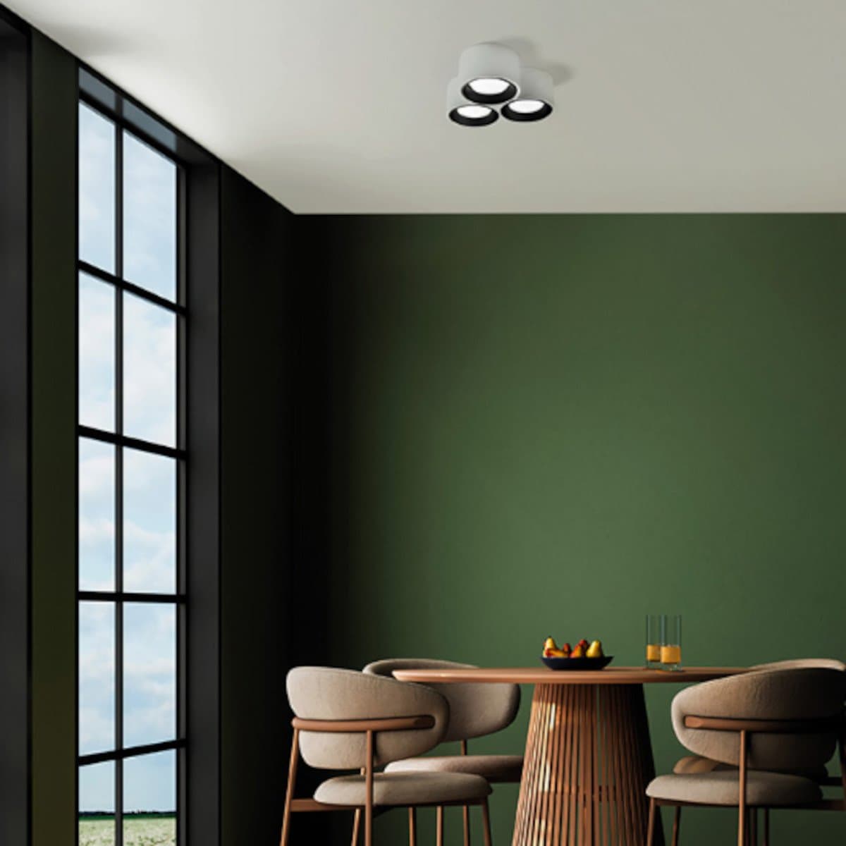Plafoniera moderna Sforzin illuminazione NASSO tonda PL3 T505 T506 GX53 LED gesso alluminio - 3