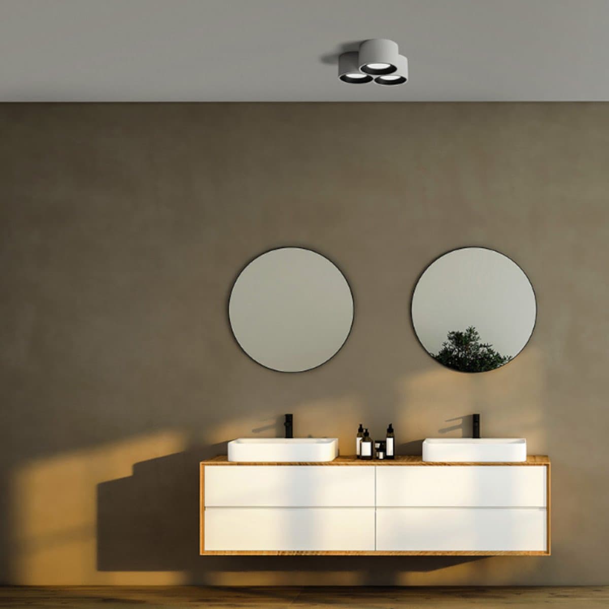 Plafoniera moderna Sforzin illuminazione NASSO tonda PL3 T505 T506 GX53 LED gesso alluminio - 4