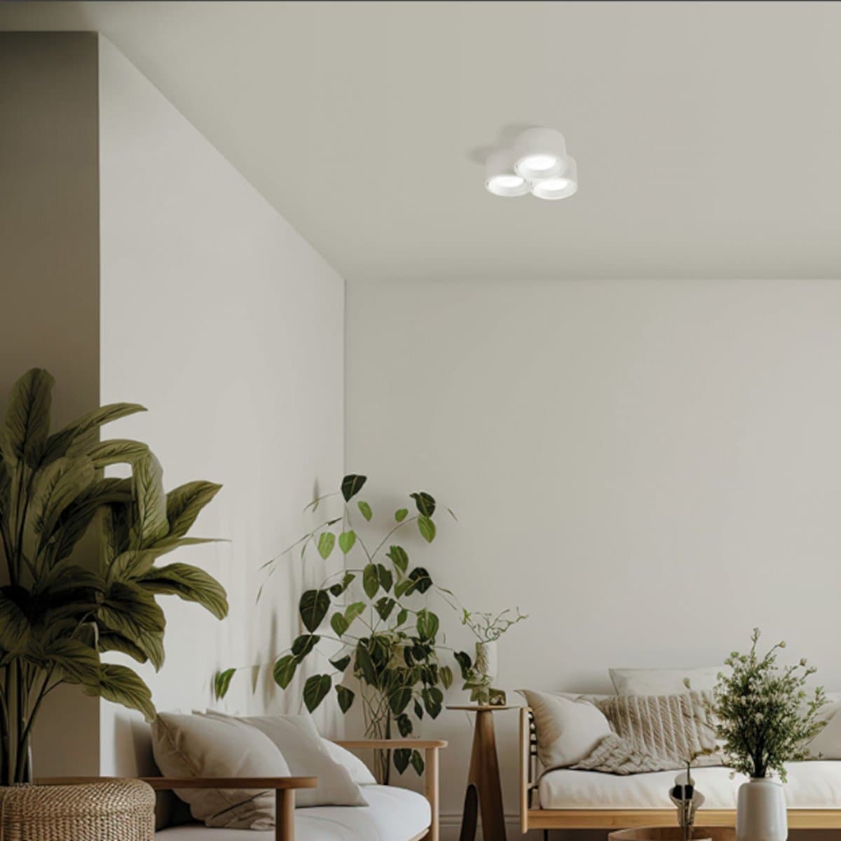 Plafoniera moderna Sforzin illuminazione NASSO tonda PL3 T505 T506 GX53 LED gesso alluminio - 6