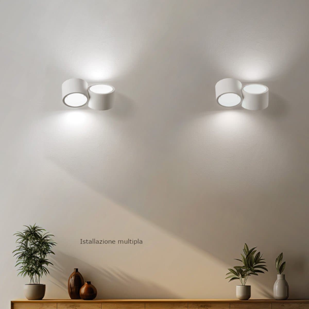 Applique moderno Sforzin illuminazione NASSO tonda AP2 T517 T518 GX53 LED gesso alluminio - 4