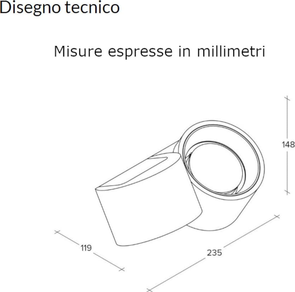 Applique moderno Sforzin illuminazione NASSO tonda AP2 T517 T518 GX53 LED gesso alluminio - 7