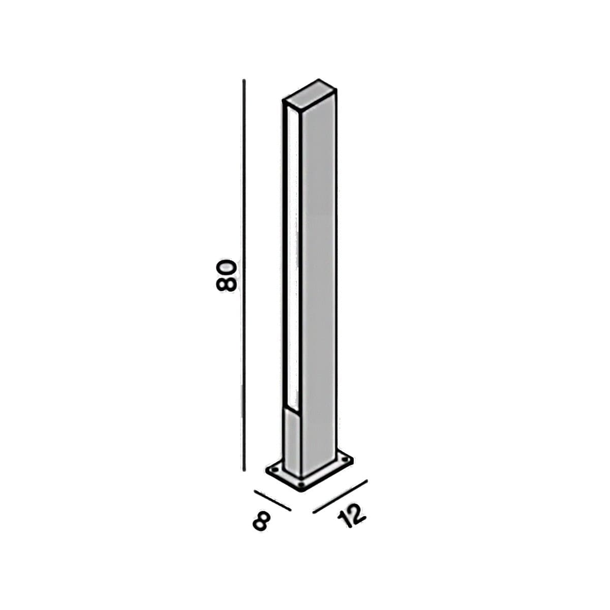 Lampioncino esterno IP65 Perenz POLE 8338 A LC 11W LED 3000K 880LM metallo alluminio antracite - 5