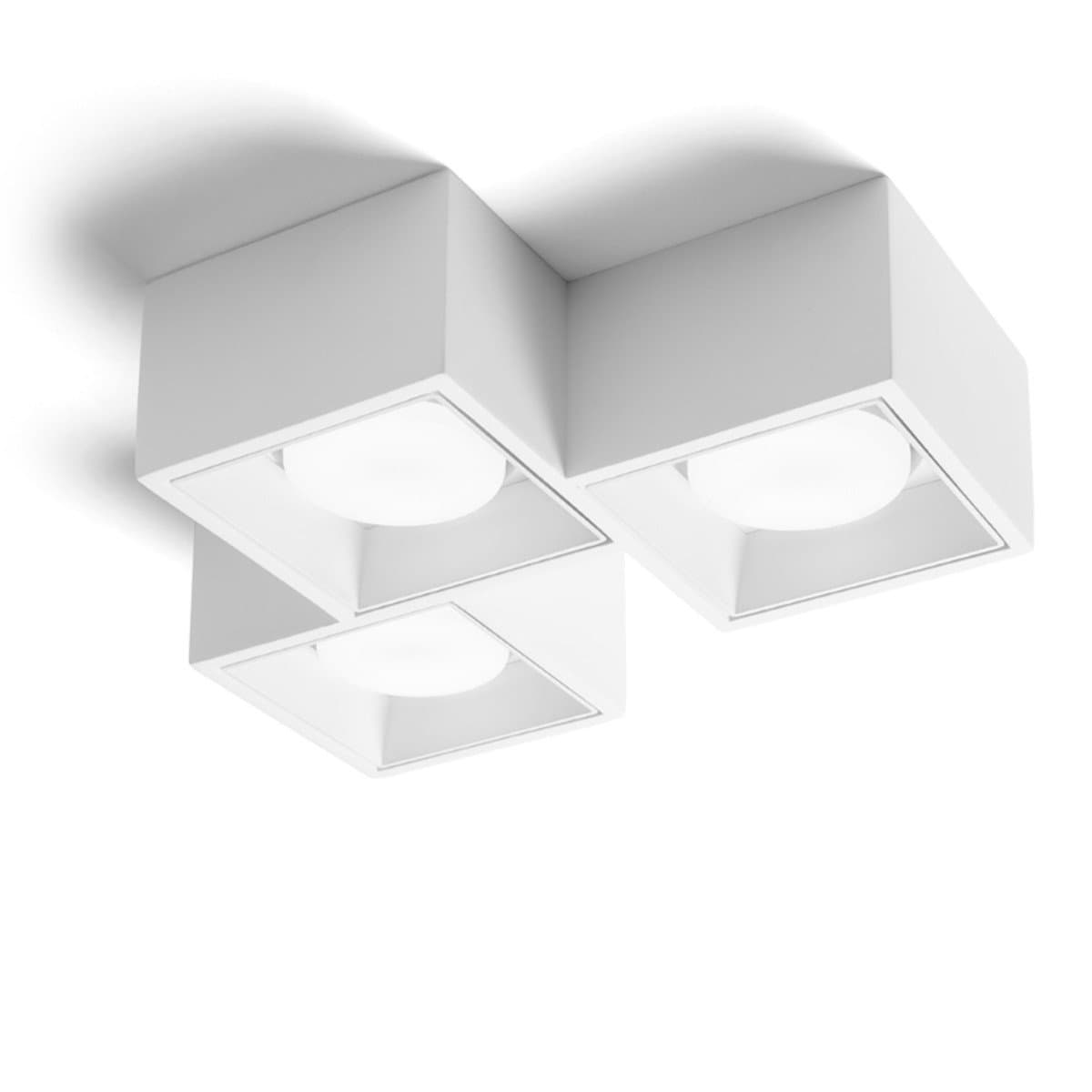 Plafoniera moderna Sforzin illuminazione NASSO quadrata PL3 T511 T512 GX53 LED gesso alluminio - 16