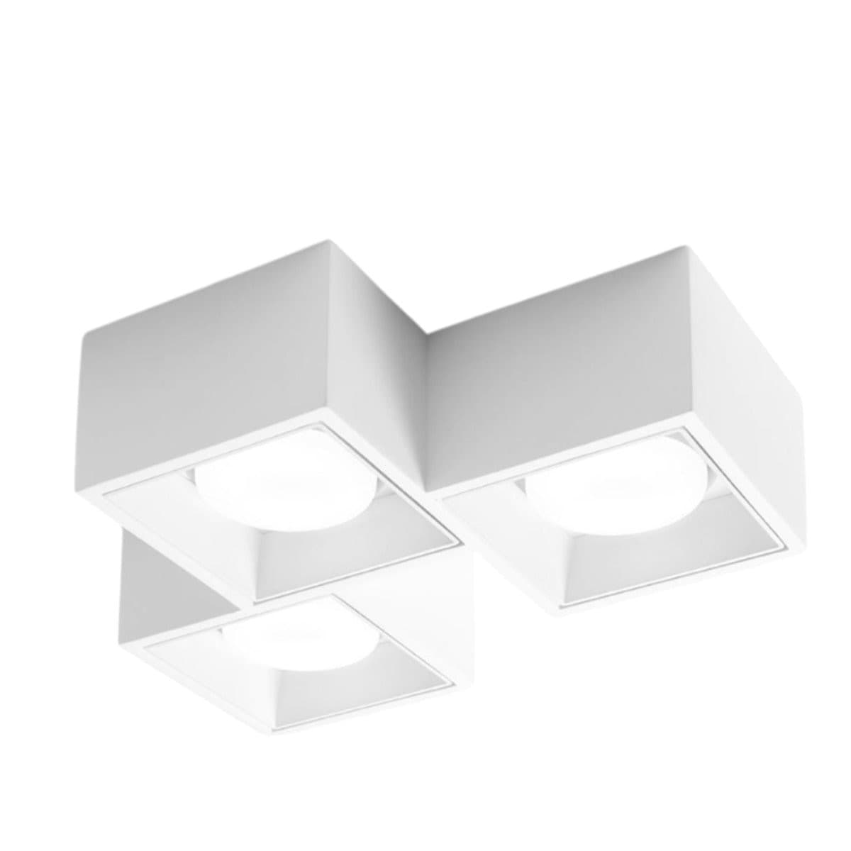 Plafoniera moderna Sforzin illuminazione NASSO quadrata PL3 T511 T512 GX53 LED gesso alluminio - 2