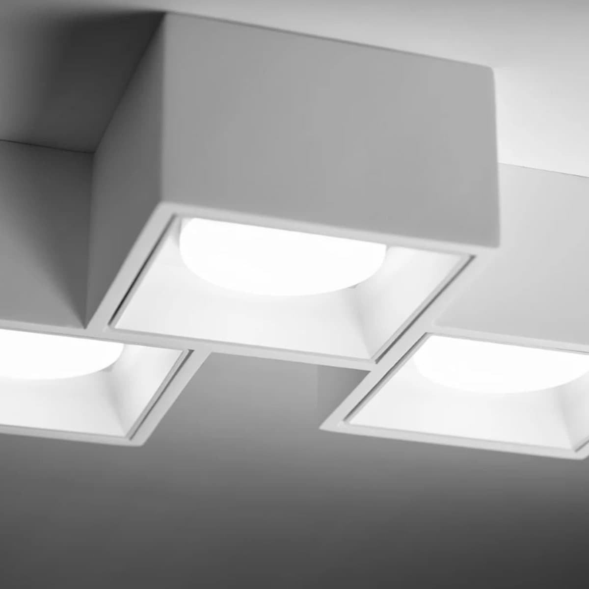 Plafoniera moderna Sforzin illuminazione NASSO quadrata PL3 T511 T512 GX53 LED gesso alluminio - 3