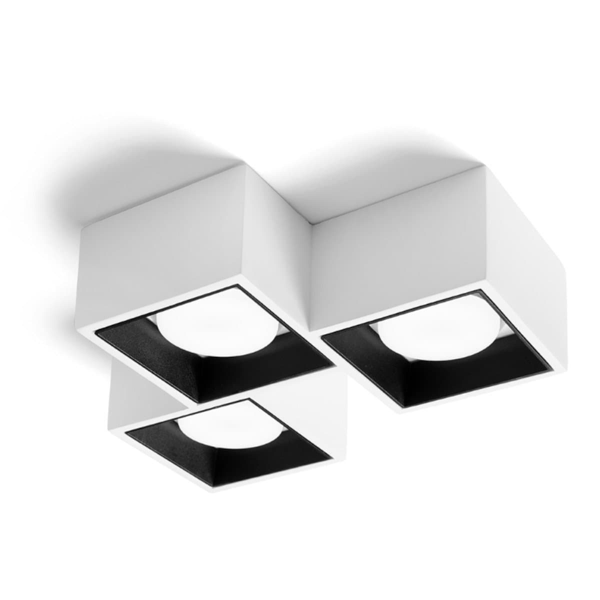 Plafoniera moderna Sforzin illuminazione NASSO quadrata PL3 T511 T512 GX53 LED gesso alluminio - 5