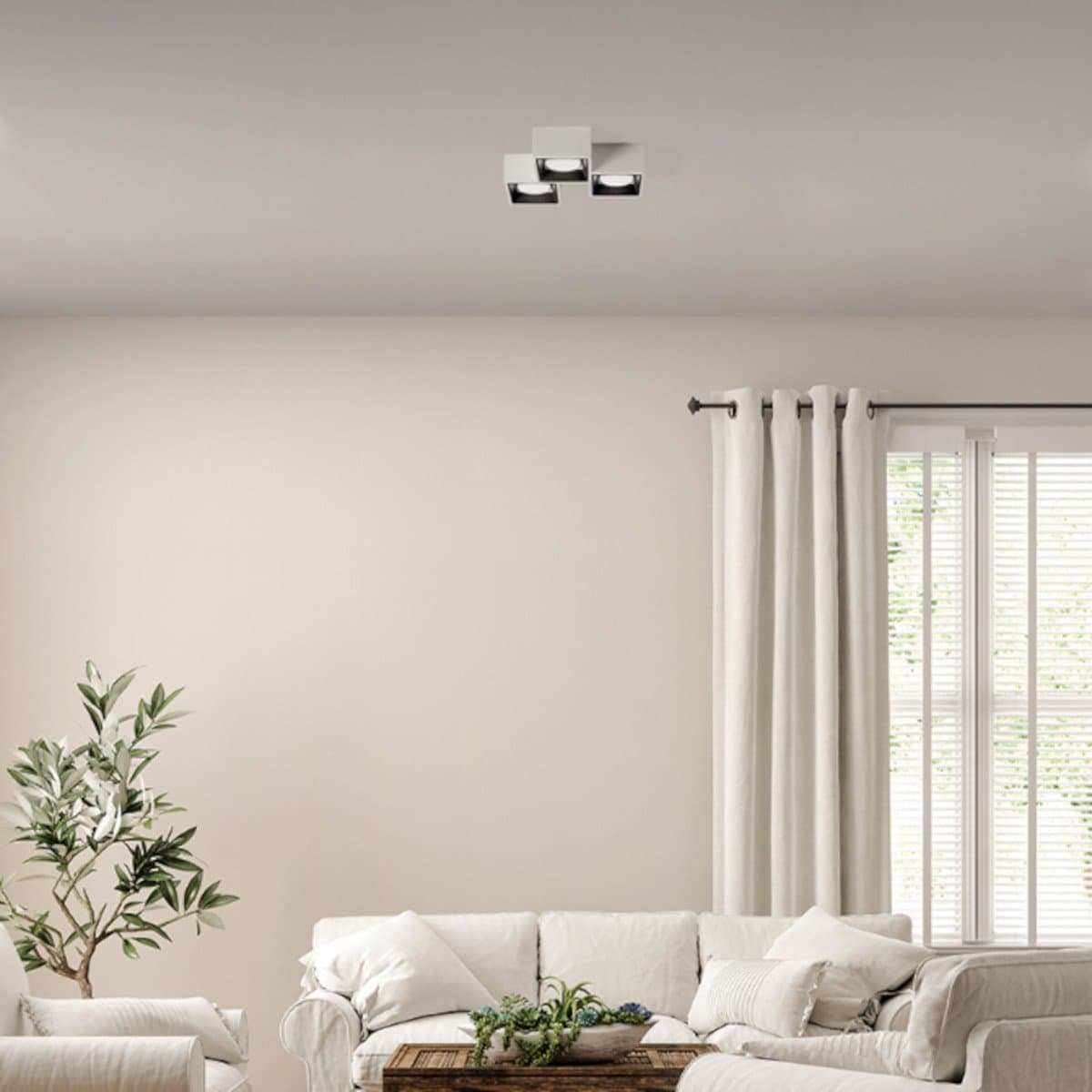 Plafoniera moderna Sforzin illuminazione NASSO quadrata PL3 T511 T512 GX53 LED gesso alluminio - 8