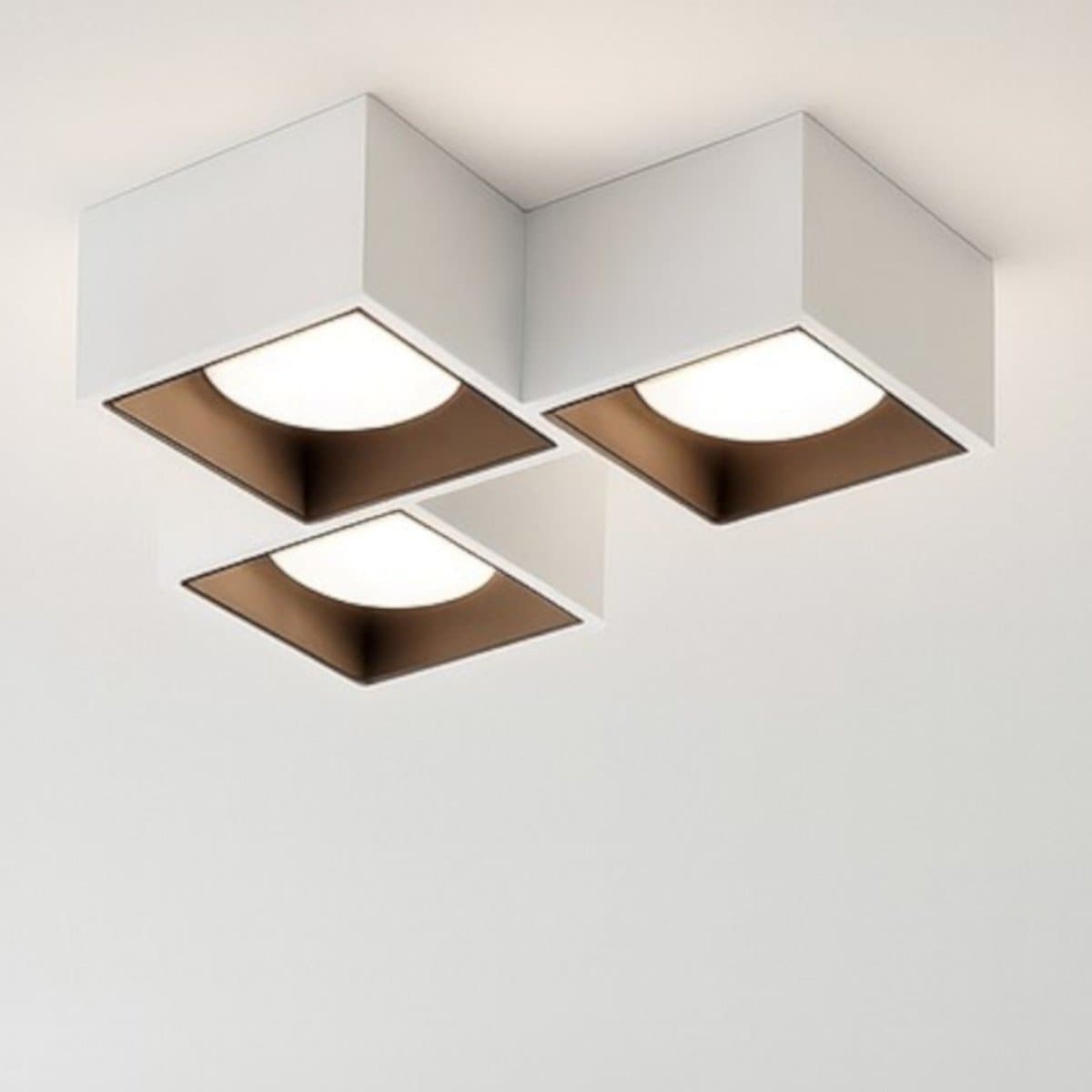 Plafoniera classica Sforzin illuminazione NASSO quadrata PL3 T513 T514 T515 GX53 LED gesso alluminio - 2