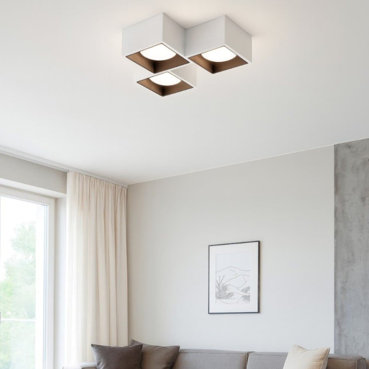 Plafoniera classica Sforzin illuminazione NASSO quadrata PL3 T513 T514 T515 GX53 LED gesso alluminio - 3