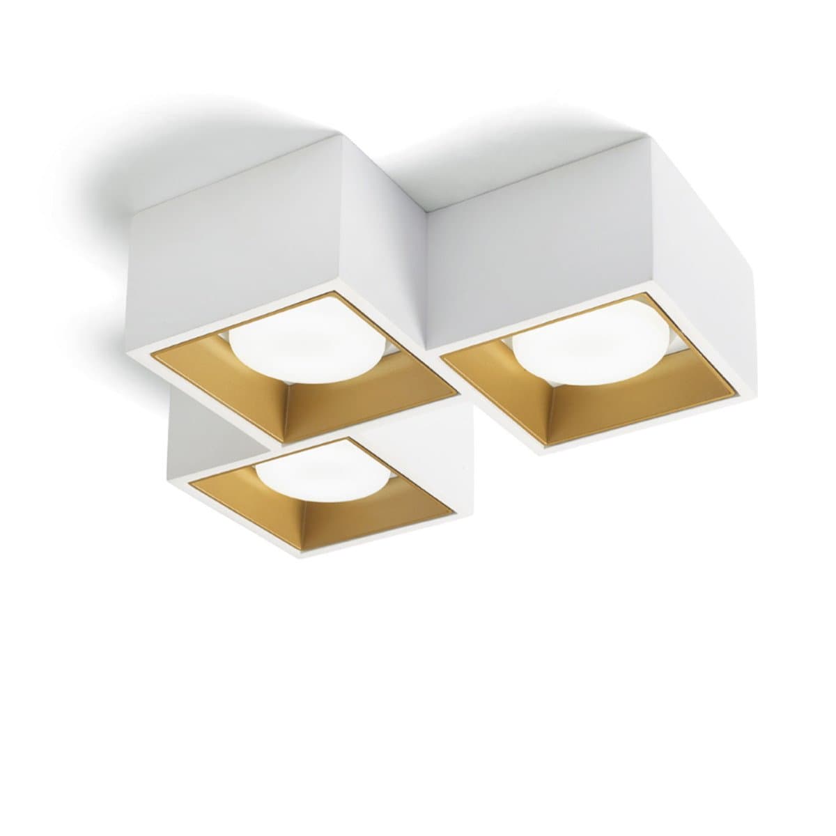 Plafoniera classica Sforzin illuminazione NASSO quadrata PL3 T513 T514 T515 GX53 LED gesso alluminio - 5
