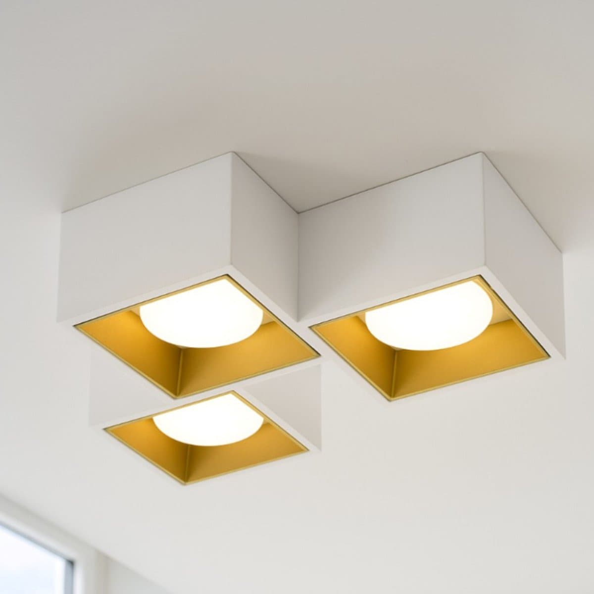 Plafoniera classica Sforzin illuminazione NASSO quadrata PL3 T513 T514 T515 GX53 LED gesso alluminio - 6