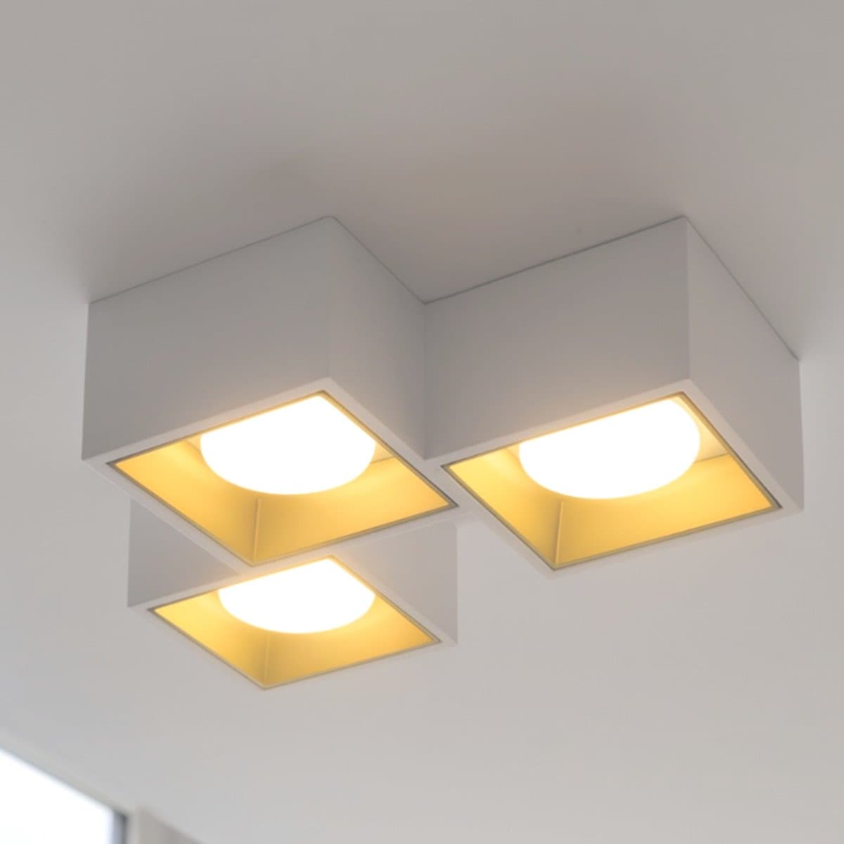 Plafoniera classica Sforzin illuminazione NASSO quadrata PL3 T513 T514 T515 GX53 LED gesso alluminio - 7