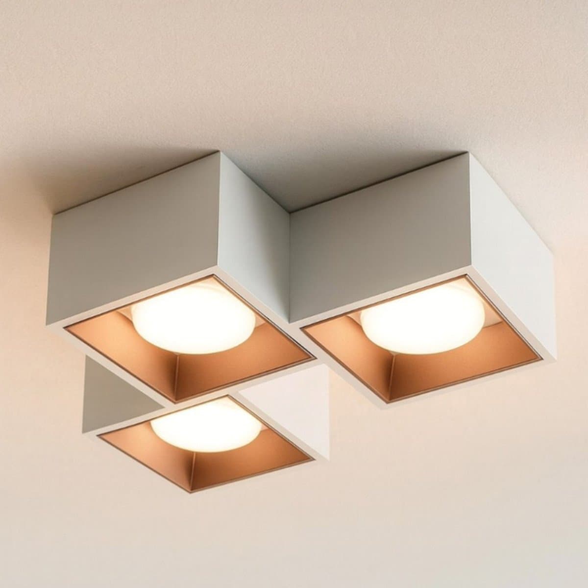 Plafoniera classica Sforzin illuminazione NASSO quadrata PL3 T513 T514 T515 GX53 LED gesso alluminio - 10