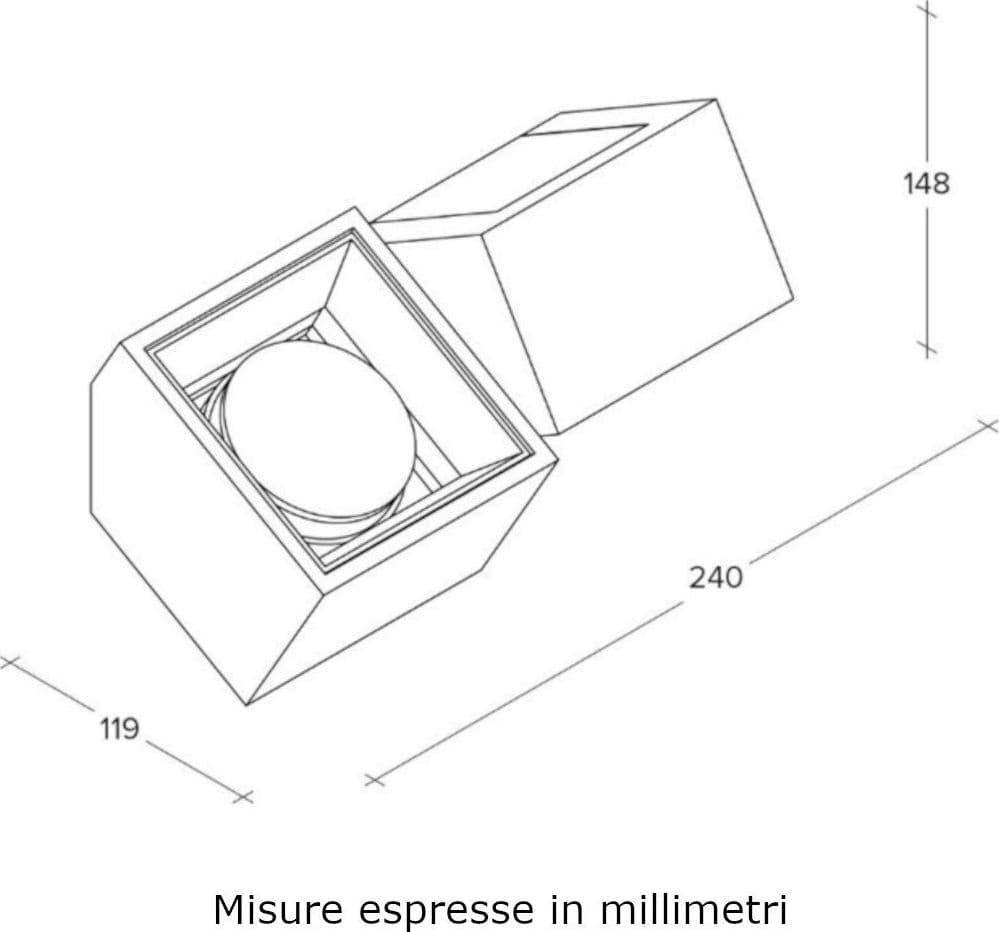 Applique classica Sforzin illuminazione NASSO quadrata AP2 T525 T526 T527 GX53 LED gesso alluminio - 11