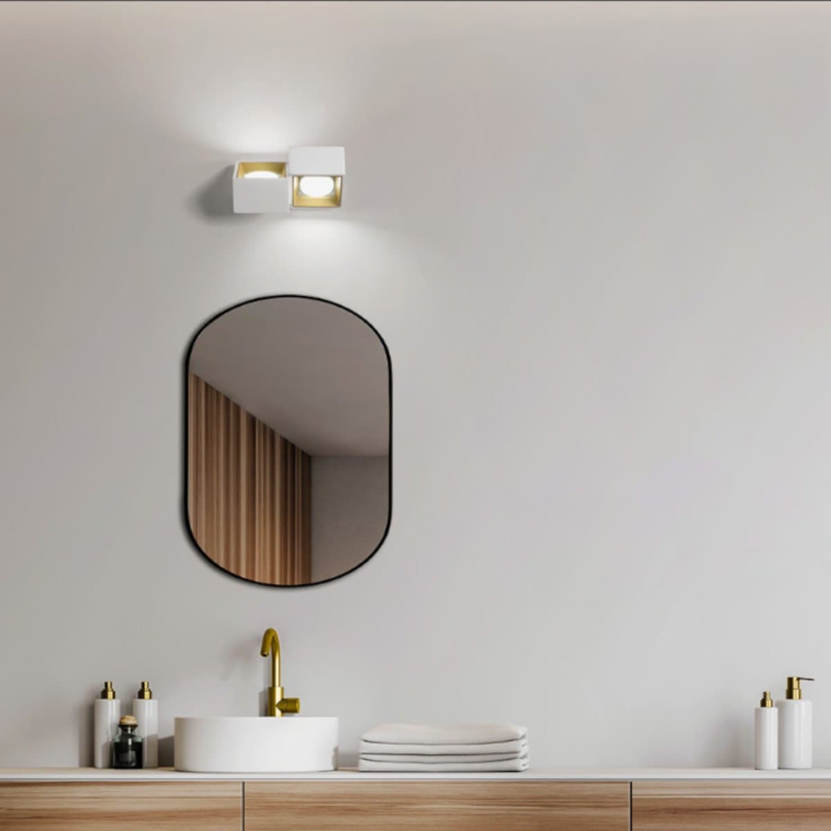 Applique classica Sforzin illuminazione NASSO quadrata AP2 T525 T526 T527 GX53 LED gesso alluminio - 4