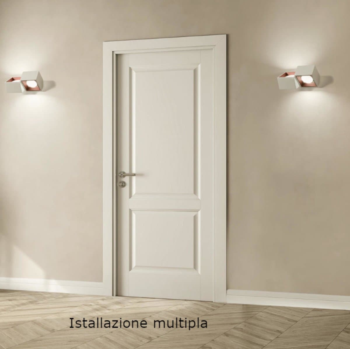 Applique classica Sforzin illuminazione NASSO quadrata AP2 T525 T526 T527 GX53 LED gesso alluminio - 7