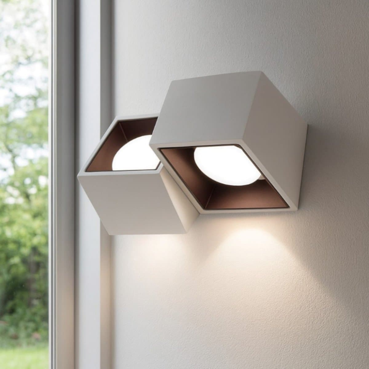 Applique classica Sforzin illuminazione NASSO quadrata AP2 T525 T526 T527 GX53 LED gesso alluminio - 9