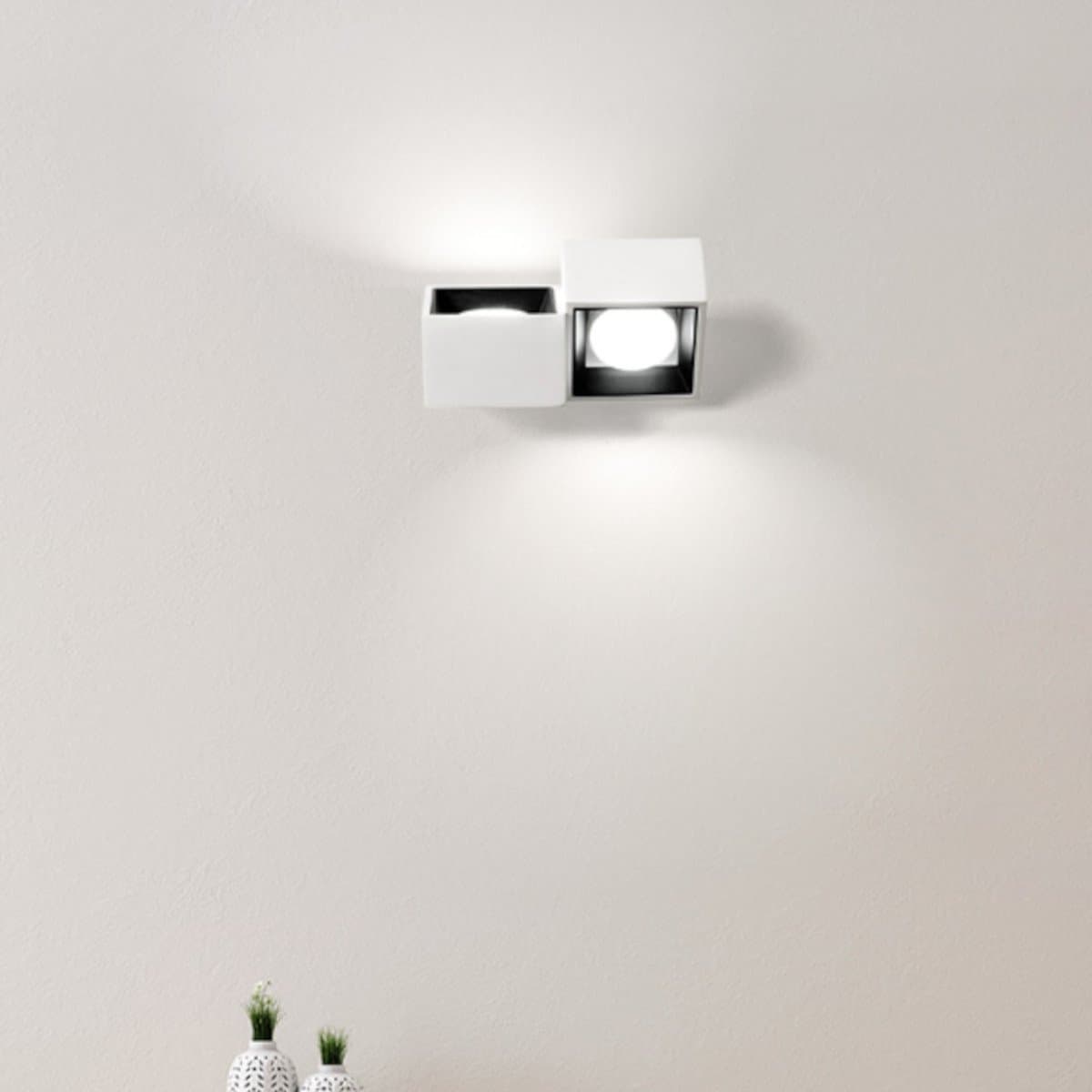 Applique moderna Sforzin illuminazione NASSO quadrata AP2 T523 T524 GX53 LED gesso alluminio - 3