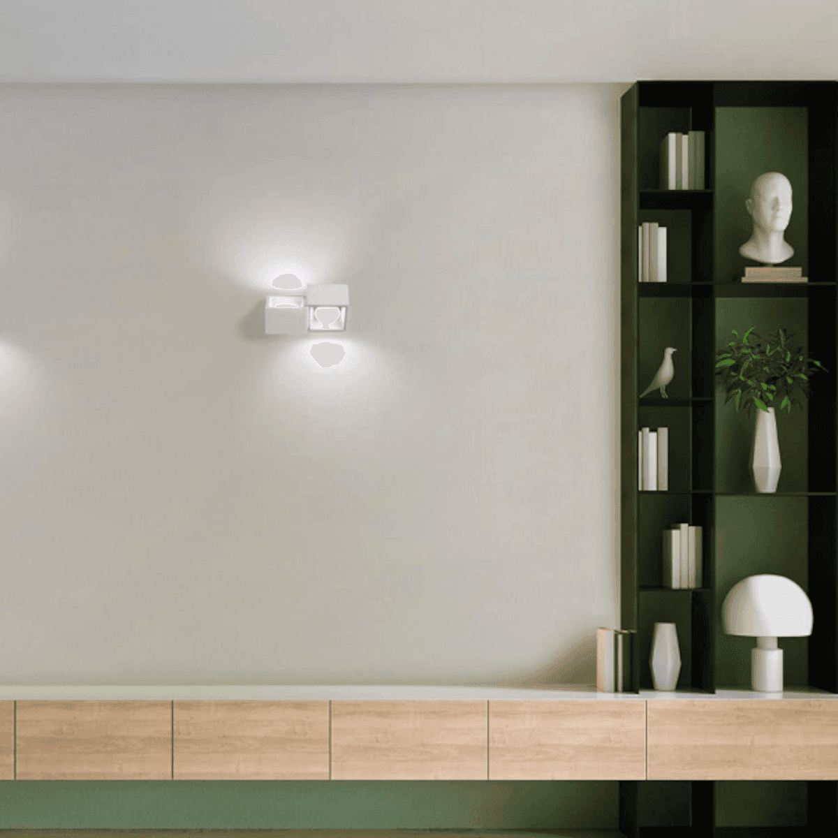 Applique moderna Sforzin illuminazione NASSO quadrata AP2 T523 T524 GX53 LED gesso alluminio - 7