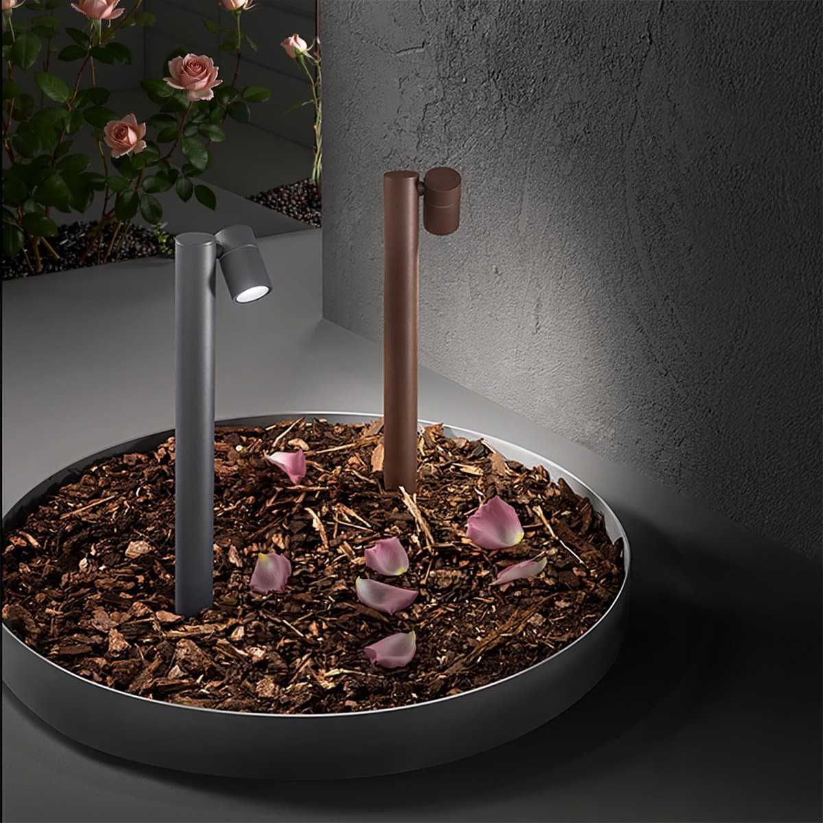 Lampioncino spot orientabile esterno IP65 Perenz PULL 8324 E GU10 LED 220V metallo alluminio vetro corten opaco - 2