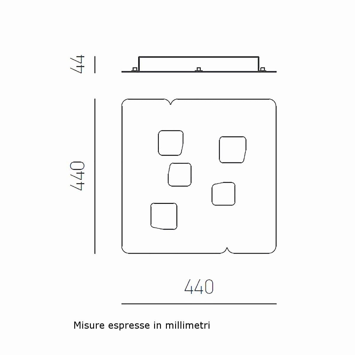 Plafoniera moderna Gea luce GISELLE PM FGIPB2 Gx53 LED alluminio metacrilato - 2
