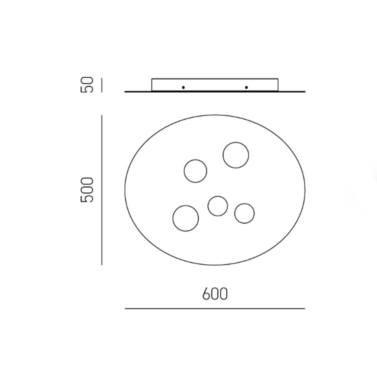 Plafoniera moderna Gea Luce LUNA PM FLUPB2 GX53 LED alluminio metacrilato - 3