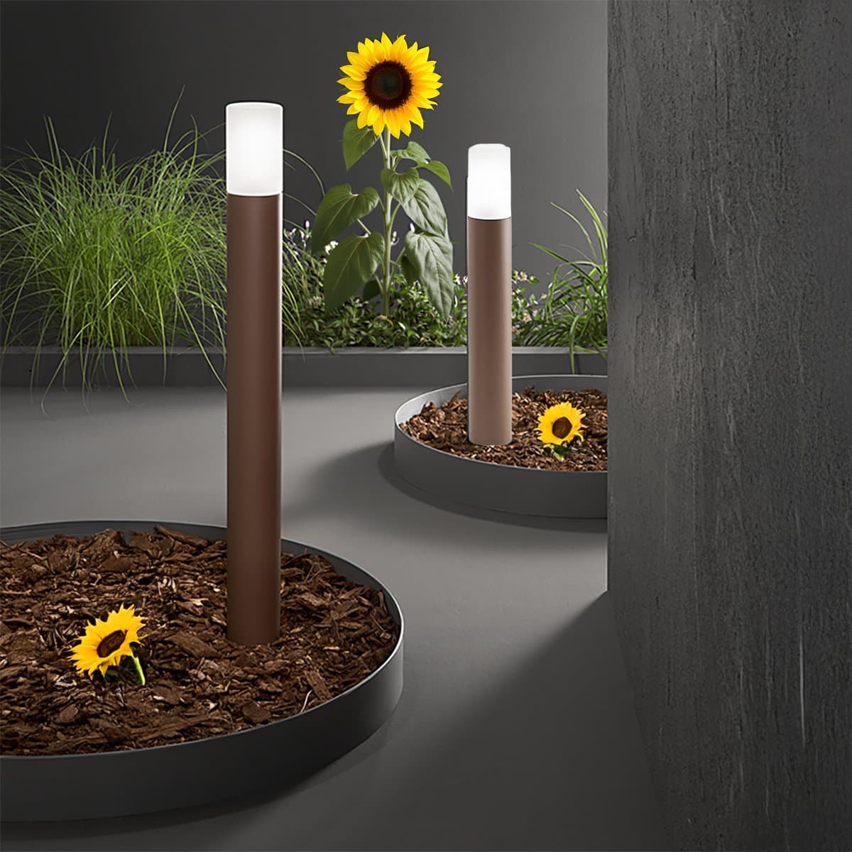 Lampioncino esterno IP54 Perenz LAMPO 8358 E E27 LED metallo alluminio corten opaco vetro - 2
