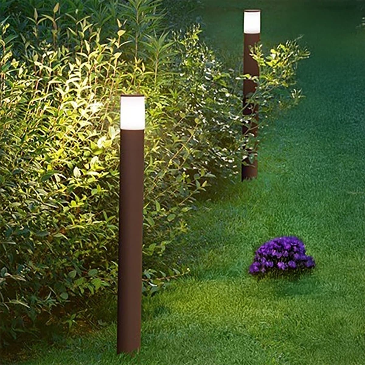Lampioncino esterno IP54 Perenz SIGARO 8328 E E27 LED metallo alluminio acrilico corten opaco - 2