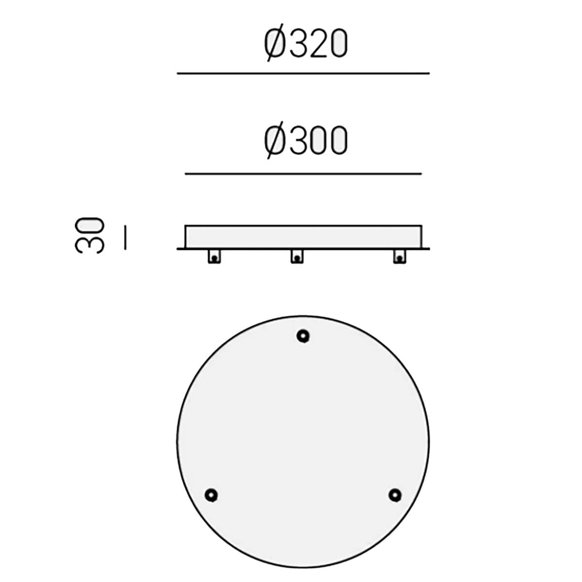 Base tonda tre luci CLEOFE ALICE BT 3 bianco opaco - 2